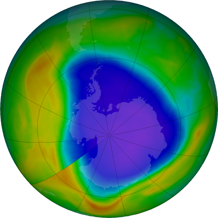 Antarctic ozone map for 02 November 2018